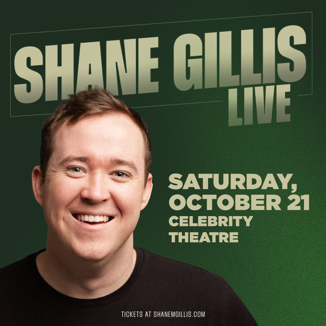 thecelebrityphx's tweet photo. JUST ANNOUNCED βΌοΈ @shanemgillis live @thecelebrityphx on Saturday, October 21st
π«Get tickets Friday 10am at https://t.co/eutnDHjh3I
#celebritytheatre #phoenix #shanegillis #phoenixcomedy https://t.co/Cfl5Wml0An