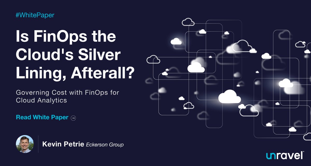 FinOps helps organizations drive measurable, achievable #ROI for cloud-based #analytics projects while streamlining their #cloudinfrastructure and increasing efficiency.

Read white paper - unraveldata.net/3HRLZQR

<a href="/KevinPetrieTech/">Kevin Petrie</a> <a href="/EckersonGroup/">Eckerson Group</a>

#DataObservability #unraveldata
