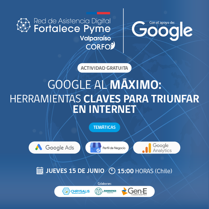 ¡Aprovecha al máximo las herramientas de Google! 🚀

Nos unimos a <a href="/Google/">Google</a> Latam para conversar sobre Ads, Perfil de Negocio y Analytics, junto a grandes expertos 🙌

Jueves 15/06 - 15:00 hrs
Modalidad Online. ¡Inscríbete!: forms.gle/Xp4KHPZ4quzxzq…