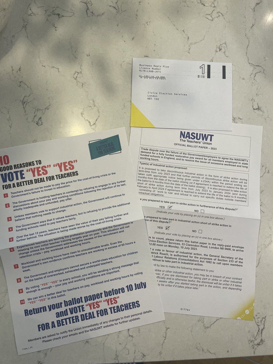 Watch out for your ballot paper arriving this week, vote “yes” “yes”, pop it in the pre-paid envelope and post it straight away.