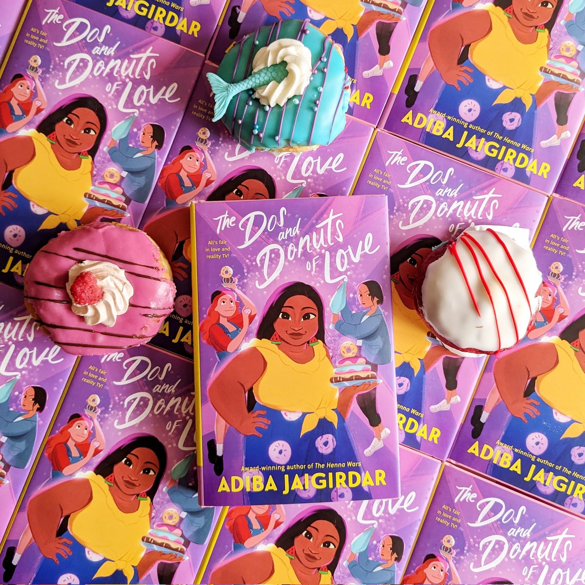adiba_j's tweet photo. THE DOS AND DONUTS OF LOVE is out today!!!! 🍩🍩🍩

Never thought I'd see a book about a queer fat Bangladeshi girl falling in love on the bookshelves but now here it is 💜

If you've ever wanted a sapphic Great British Bake-Off consider picking up a copy: https://t.co/3XN3HUiIEW https://t.co/eAs6wAwImr