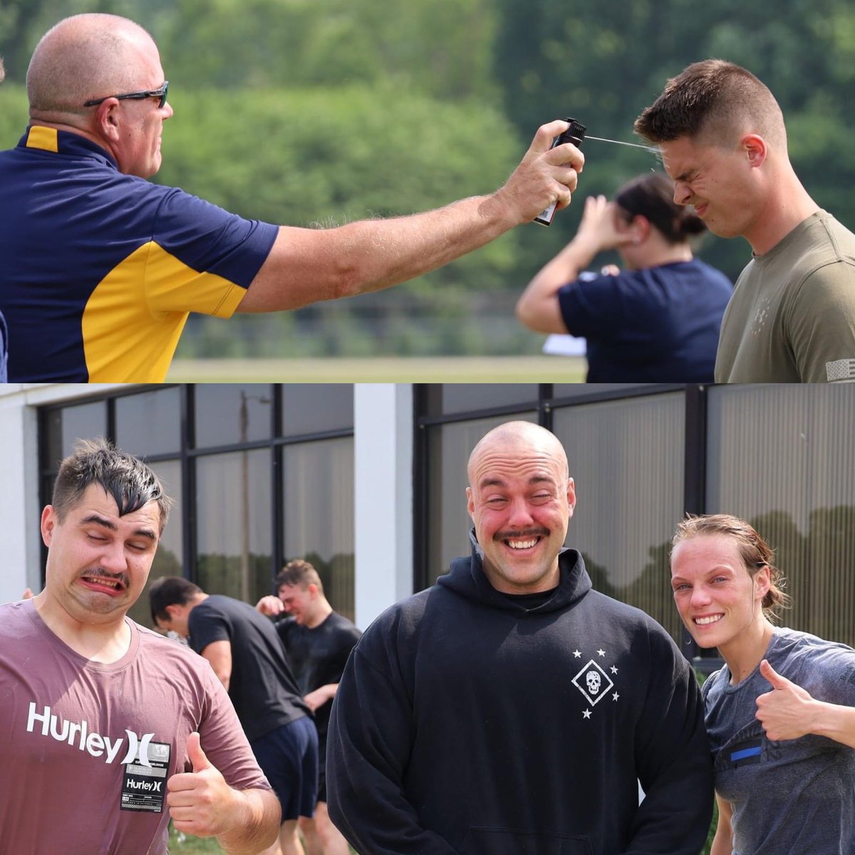 IndianaLawEnfo1's tweet photo. Pictures from Chemical Spray Training this week.🔥 More pictures on our Facebook page. #ILEABasicClass230 #OCSpray https://t.co/WJJHjHPTU0