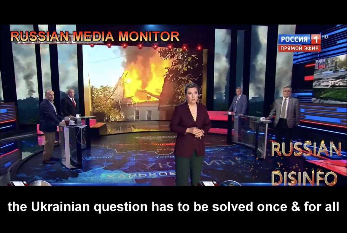 BrennanRapport's tweet photo. @Ukraine @general_ben @UN Just a few of the things Russian TV has said in the lead up to this war crime. You can visit @JuliaDavisNews for the full videos. This is Russia and they sit on the UN Security Council. https://t.co/jVtNHOg1ul