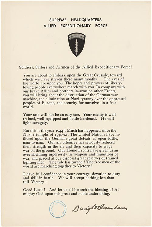 June 6th - take moment to read Eisenhower’s Order of the Day.