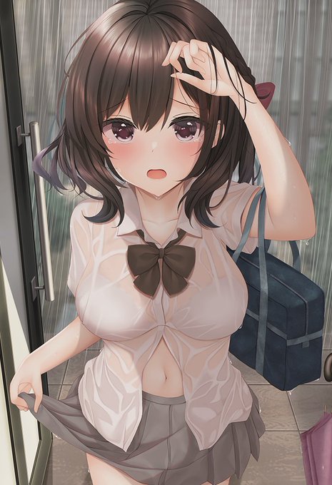 突然の雨で一緒に家で雨宿りすることになったJKちゃん 