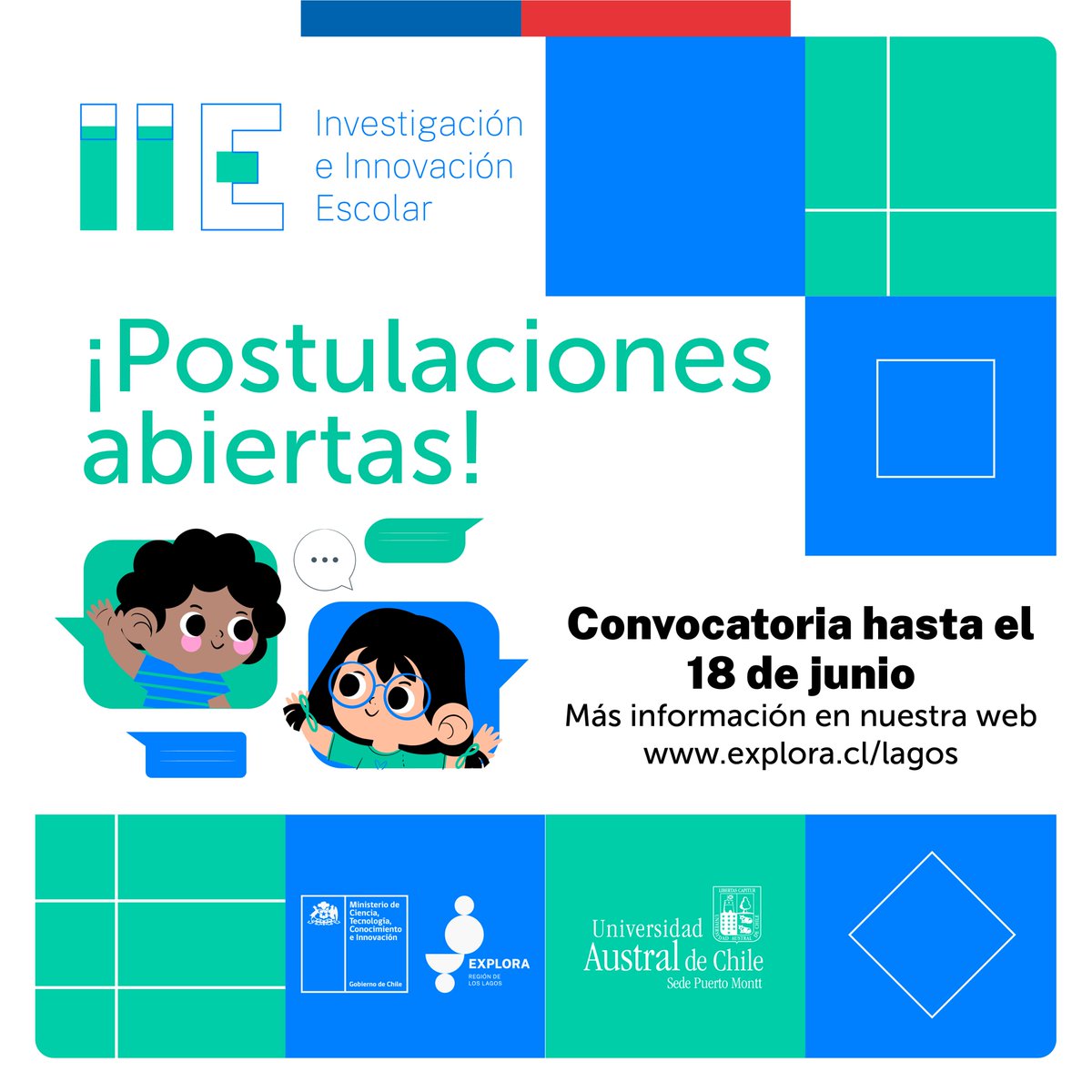 🔵 Informamos a profesores, profesoras y estudiantes que desde hoy y hasta el 18 de junio puedes postular al Programa de Investigación e Innovación Escolar IIE 2023
🔵Más información en explora.cl/lagos