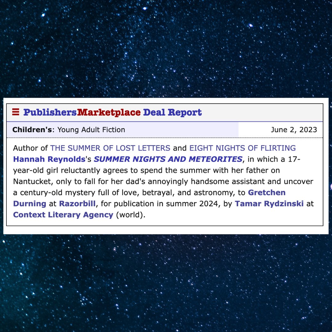 Hannah Reynolds aka Allison Parr (@allison_parr) on Twitter photo Guess what, everyone… We're going back to Nantucket!! Absolutely thrilled to share there will be another Golden Doors book: SUMMER NIGHTS AND METEORITES. Huge thanks to my agent <a href="/trydzinski/">Tamar Rydzinski</a>, my editor <a href="/gretchendurning/">Gretchen Durning</a>, and all of @razorbillbooks and @penguinteen Guess what, everyone… We're going back to Nantucket!! Absolutely thrilled to share there will be another Golden Doors book: SUMMER NIGHTS AND METEORITES. Huge thanks to my agent <a href="/trydzinski/">Tamar Rydzinski</a>, my editor <a href="/gretchendurning/">Gretchen Durning</a>, and all of @razorbillbooks and @penguinteen