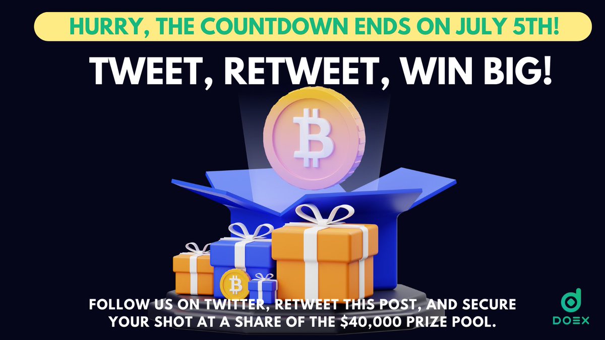 To enter to win a share of the $40,000 prize pool, simply follow us on Twitter and retweet this tweet. The contest ends on july 5th.
#Crypto #UserFriendly #FastExecution