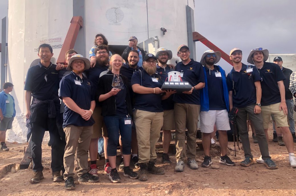 How about a big round of applause 👏👏 for Team Mountaineers, @WestVirginiaU (USA), the winners of this year's @URConMars competition held June 1-3 at #MDRS in Utah. urc.marssociety.org #robotics #stem #roverchallengeseries #themarssociety #marsrover