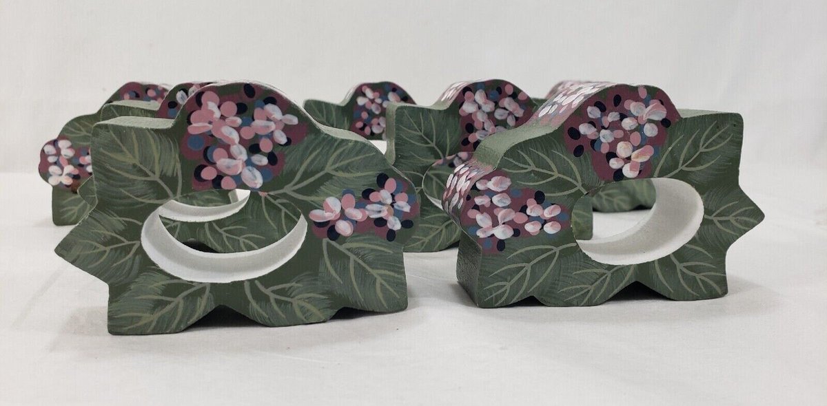 SeaPickers's tweet photo. Set of 7 Vintage Green W/Purple Pink Napkin Rings Holders Hand Painted Wooden https://t.co/1Gc6aonKXJ #seapillowtreasures https://t.co/YD1dfx5NVL