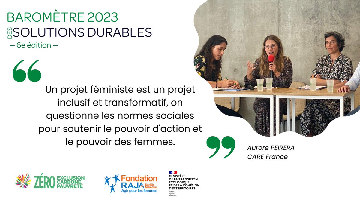 .@coordinationsud a contribué à la 6e édition du baromètre des solutions #durables & animé une table ronde sur la mise en œuvre de projets #féministes.