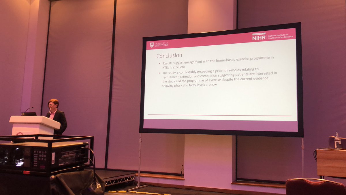 @RBillany presenting the early results of ECSERT trial- home based exs feasible and acceptable for transplant recipients #UKKW2023