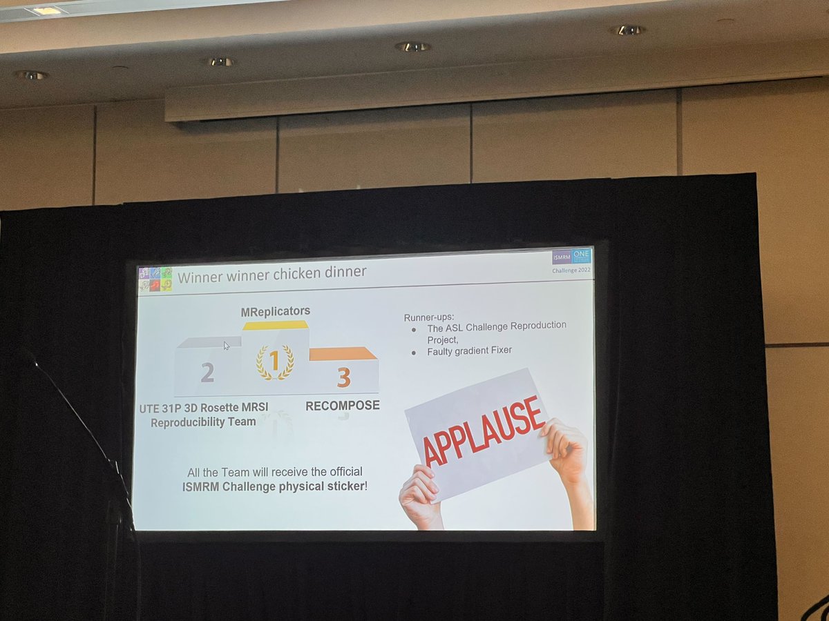 Congratulations to the team; 31P #MRS Reproducibility Team got 2nd place.<a href="/mr_spectroscopy/">MR Spectroscopy (MRS)</a> <a href="/ISMRM_MRSHub/">MRSHub</a> <a href="/ISMRM/">ISMRM</a> #ismrm23 #ismrm2023 #ismrm