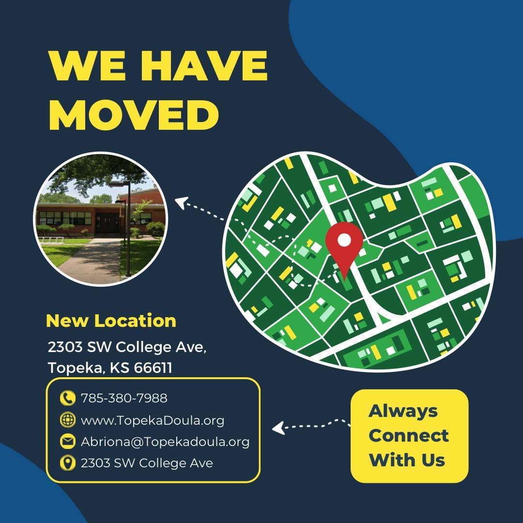 🚨🚨🚨We have MOVED 🚨🚨🚨

We want to thank the The Episcopal Diocese of Kansas for housing us at Bethany house for the last few years! With this move we are able to continue our growth in the community!

📍2303 sw College ave.

#TopekaDoulaProject #topekaks #doula
