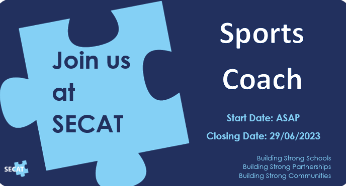 S_E_C_A_T's tweet photo. SECAT are searching for a Sports Coach to join their team
The role starts ASAP, and the application closing date is the 29th June 2023 at midday.
#hiring #education #SECAT
https://t.co/zXP45ExbBC https://t.co/olAgKXTfCJ