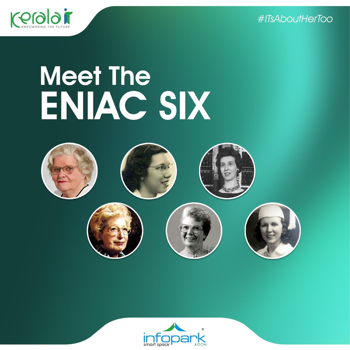 InfoparksKerala's tweet image. From coding to #cybersecurity, project management to data analysis, women have been instrumental in shaping the digital landscape and driving innovation.
During World War II, women played crucial roles in computing and #codebreaking. 
#ITsAboutHerToo