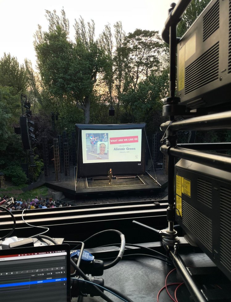 Proud to have been part of the team behind Alistair Green: What are we like Eh? at Regent's open air theatre! 🌳 #outofthebluei #eventtechnology #eventprofs #LightingDesign #TheatreExperience #AlistairGreen #UnforgettablePerformances #openairtheatre