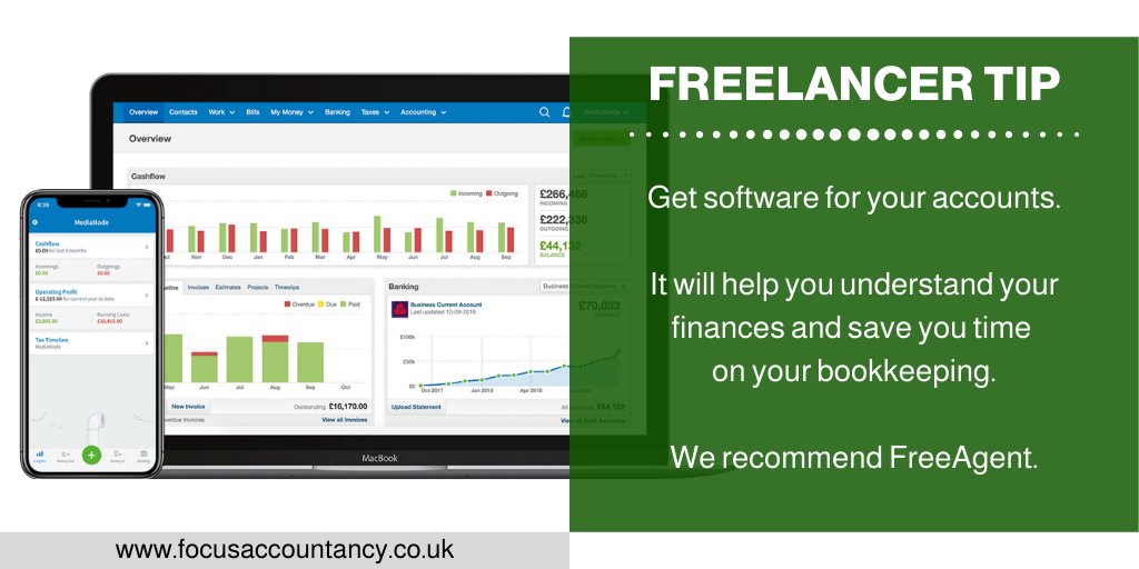 FocusBarry's tweet photo. #freelancertip - Get software that will help you to understand your finances and save you time on your bookkeeping. Paper receipts and spreadsheets are outdated and aren't necessary anymore. @freeagent could make life much easier. https://t.co/SByIoaW7of #accountingandaccountants https://t.co/tMYflARQCP