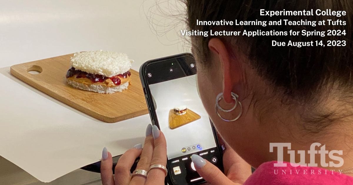 ExCollege's tweet image. Teach a course of your own design to highly motivated Tufts undergrads! Apply to be a Visiting Lecturer in Spring 2024: apply.interfolio.com/125525