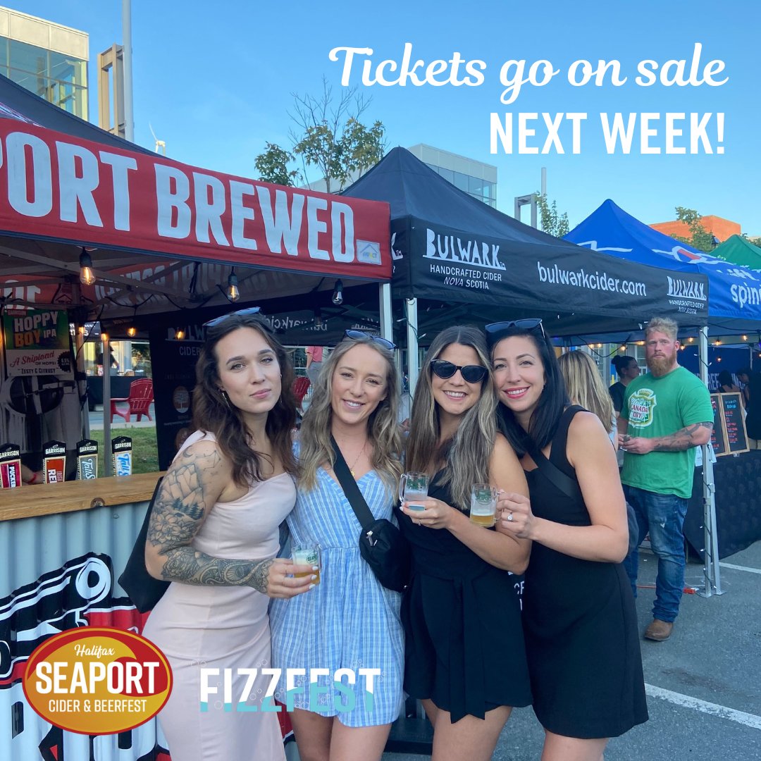 We're back! 🍻 Tickets for the #SeaportCiderAndBeerfest &amp; #HalifaxFizzfest go on sale on our website NEXT WEEK. Join us at the seaport August 10-12. Can't wait! seaportbeerfest.com