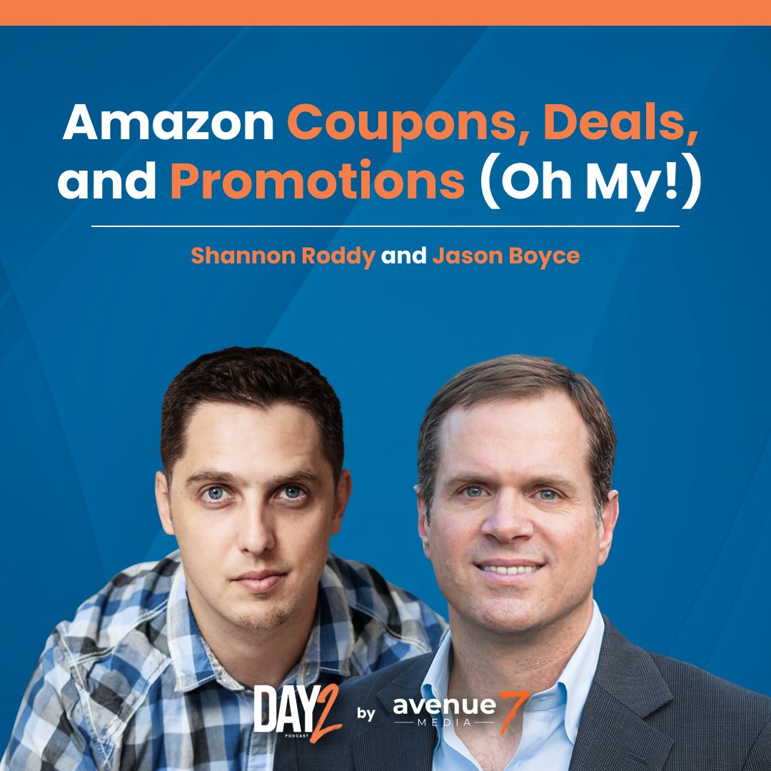 Avenue7M's tweet image. 🎧 Tune in to episode 46 of the Day2Podcast where Shannon Roddy and Jason Boyce explore how sellers can effectively utilize Amazon coupons, deals, and promotions to grow your number profitable sales on the platform.

#amazondeals #amazonsellers #amazonconsulting