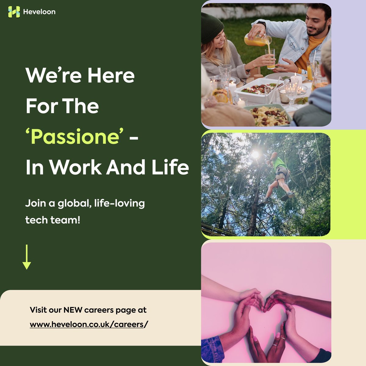 @Heveloonltd are here for the ‘passione’ 🇮🇹in work and life - how about you 💕 ?

With our London HQ and global reach 🌍 we’re a life-loving, tech team.

If you want a work family that cares 🥰 click on the link below👇 

bit.ly/HeveloonCareers

#remotefirst #heveloonlife