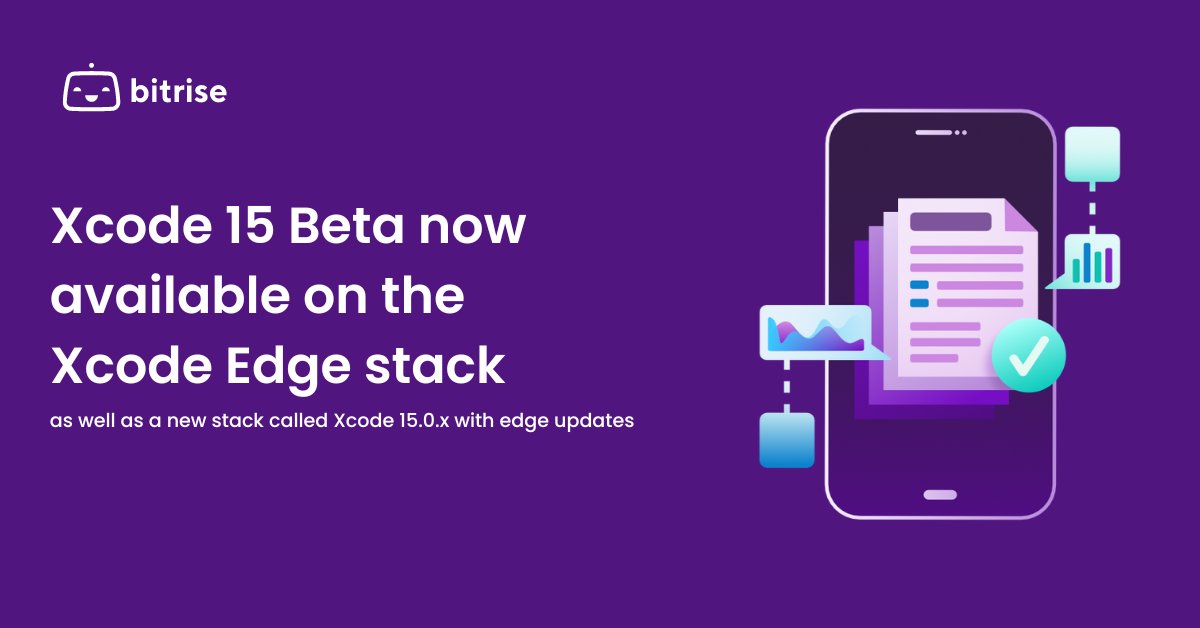 bitrise's tweet photo. 🚨 Xcode 15 Beta is now available on the Xcode Edge stack and in less than 24 hours since its release, Bitrise has made it ready for you for testing!

Learn more here: https://t.co/DGpg9OBZwv https://t.co/NxZENHN9Wb