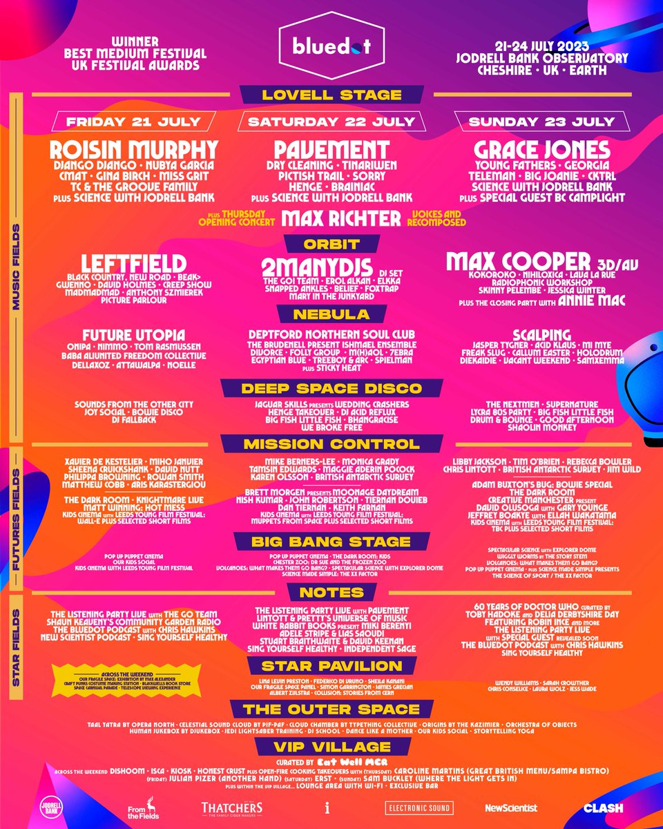 bluedotfestival's tweet photo. bluedot complete! 💙

Revealing your full day and stage splits for our return in less than fifty days...

Final day and weekend tickets now available – don't miss a truly unique experience at Cheshire's iconic Jodrell Bank ✨

https://t.co/0UZHVJUnKV https://t.co/2611nML9nI