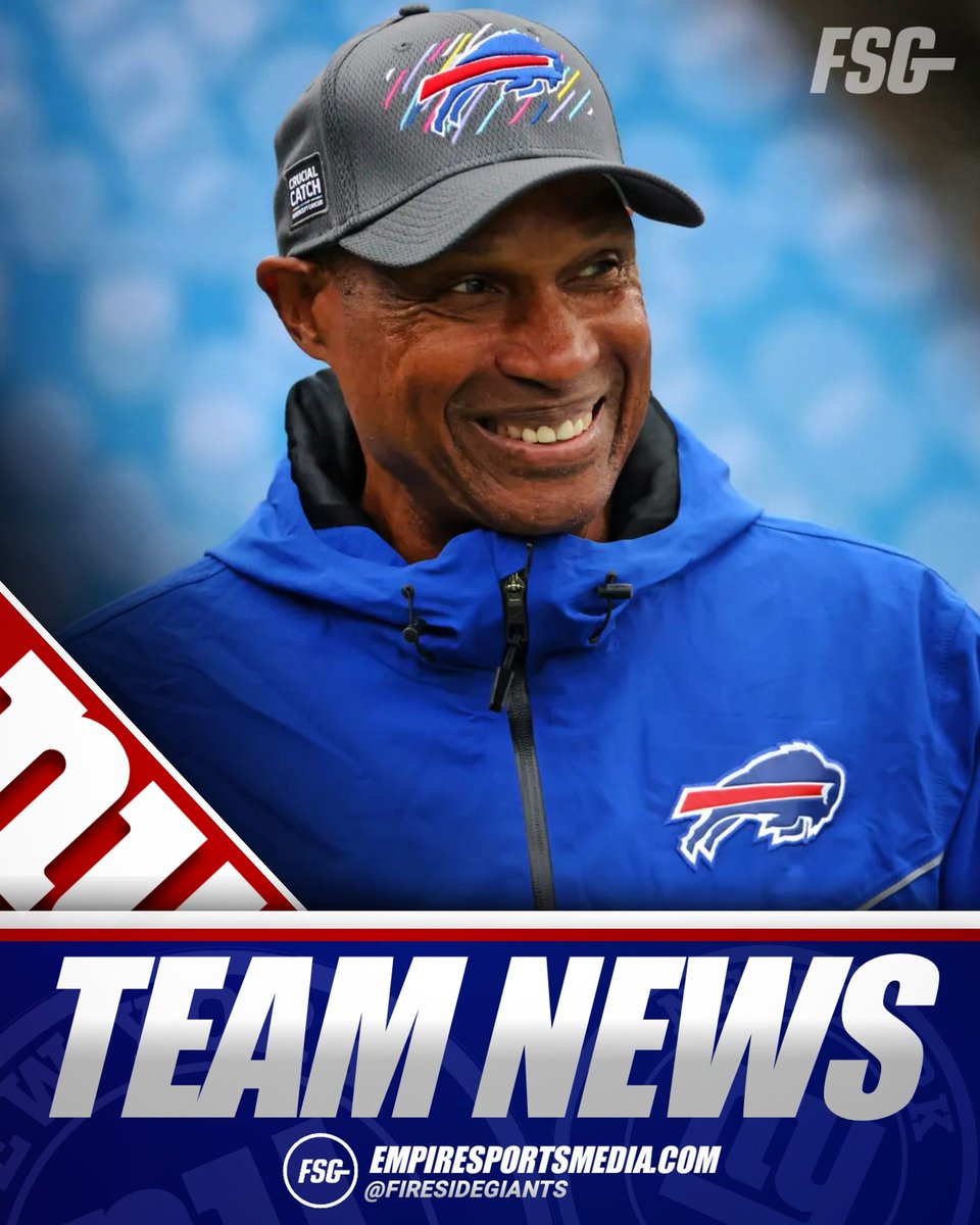 Giants bring in long-time coach and former Bills DC Leslie Frazier in for a visit. Leslie would be a huge addition to our defensive coaching staff 💪💪#TogetherBlue