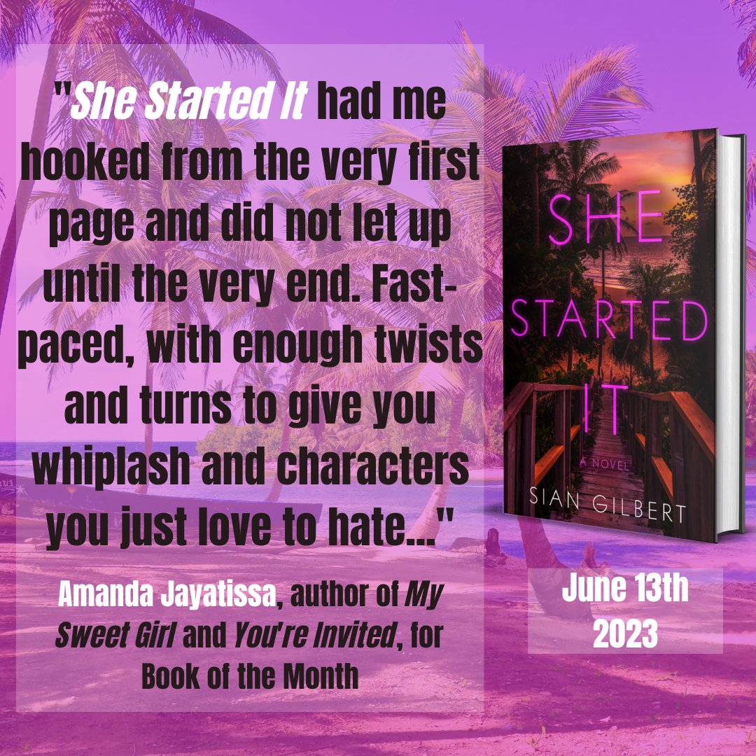 SianMGilbert's tweet image. 🥳1 WEEK UNTIL RELEASE DAY FOR SHE STARTED IT!🥳

Had to share @AmandaJayatissa &apos;s praise for #SheStartedIt when it was selected to be a Main Pick for June&apos;s Book of the Month to celebrate being only one week away from release!

SO SOON NOW! Thank you all for your support ❤️