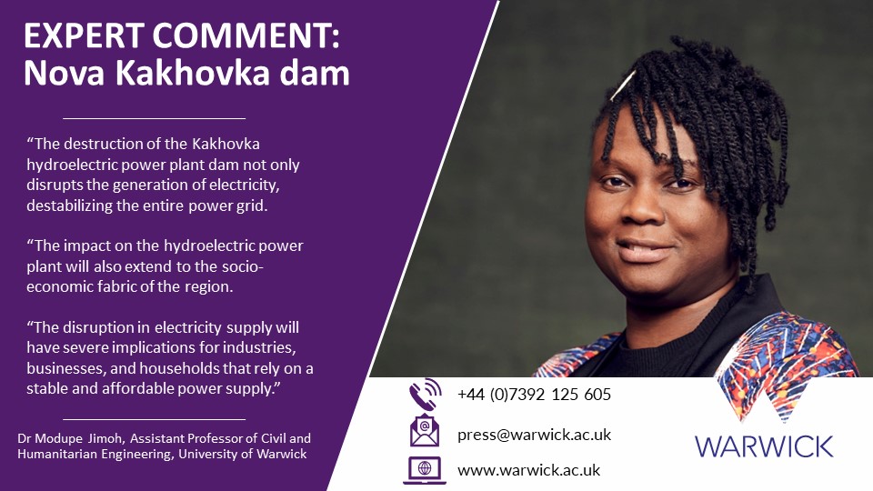 warwicknewsroom's tweet photo. 📢EXPERT COMMENT: Nova Kakhovka dam explosion

@modupeojimoh @WarwickEngineer #NovaKakhovka #Ukraine️ #prrequest #expert #journorequest

https://t.co/hUF8uktQSs https://t.co/S2kkN6YbR1