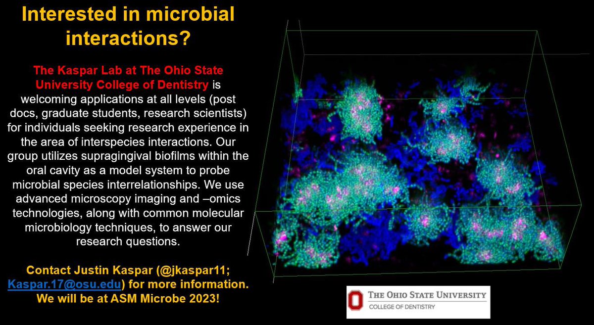 We’re looking to expand our research group! Have interests in studying microbial interactions? We have some interesting projects you can develop and lead. Looking for individuals at all levels. We will be at #ASMicrobe #ASMicrobe2023 next week if you want to connect! 

Please RT!