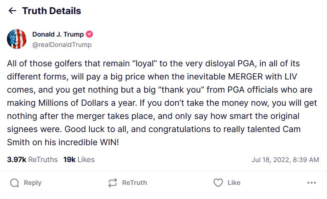 <a href="/JoePompliano/">Joe Pompliano</a> Looks like <a href="/realDonaldTrump/">Donald J. Trump</a> predicted this exact situation