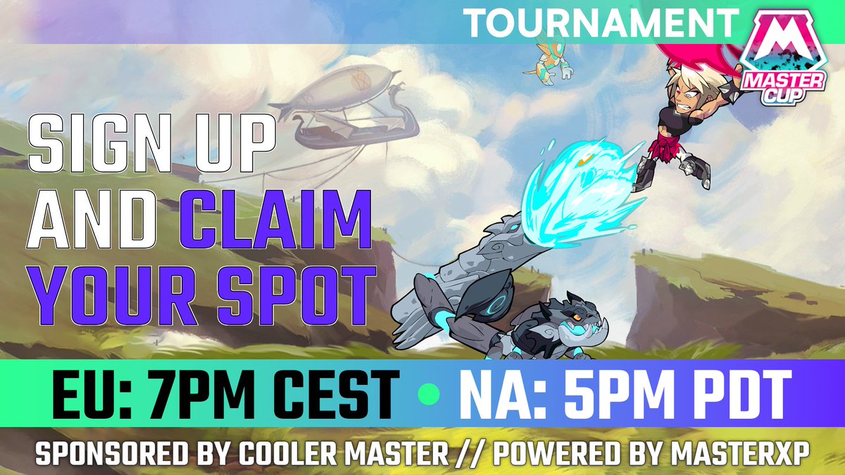 Get ready to battle it out in the <a href="/Brawlhalla/">Brawlhalla</a> #MasterCup Tournament, starting with Qualifier 1 on 8 June at 7PM CEST (Europe) / 5PM PDT (NA).
 
Do you have what it takes to emerge victorious? Sign up now 👉 bit.ly/3CcOpGf
 
Sponsored by <a href="/CoolerMaster/">Cooler Master</a> 🔥