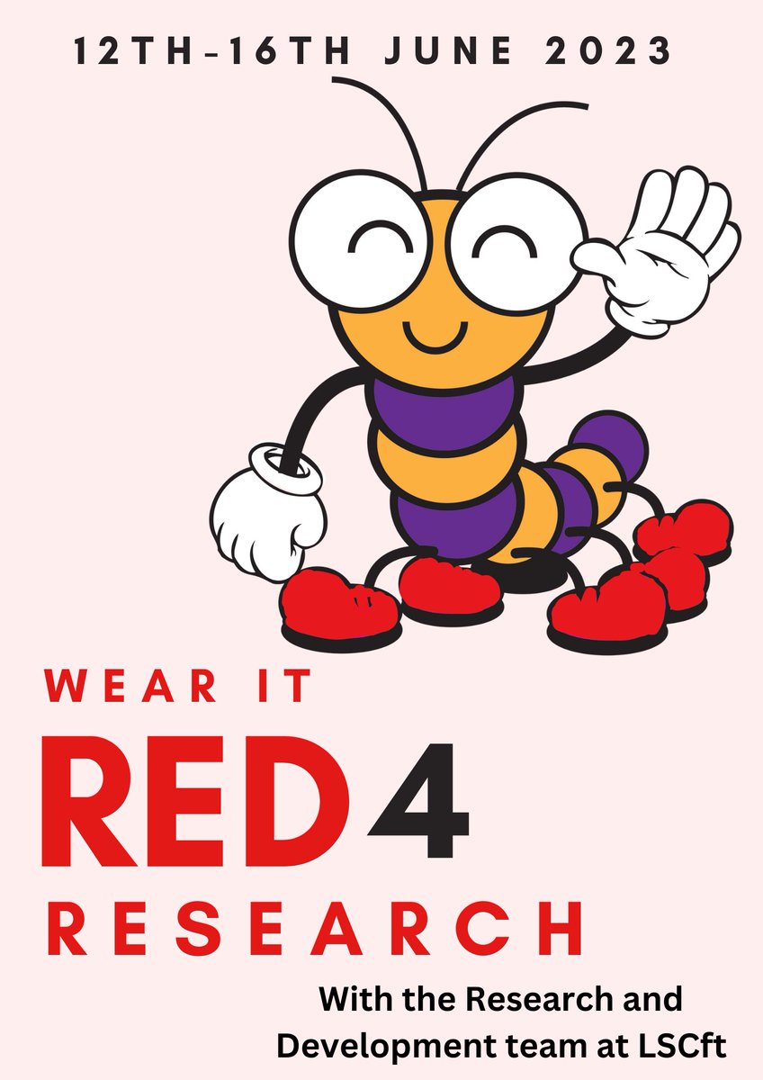LSCFTResearch's tweet image. Support research and all the people who make research happen! 

Join the campaign next week and wear #Red4Research between 12th-16th June 2023!

Upload and share your images with us and use the hashtags #NHS75 #GetTheResearchBug #Red4Research