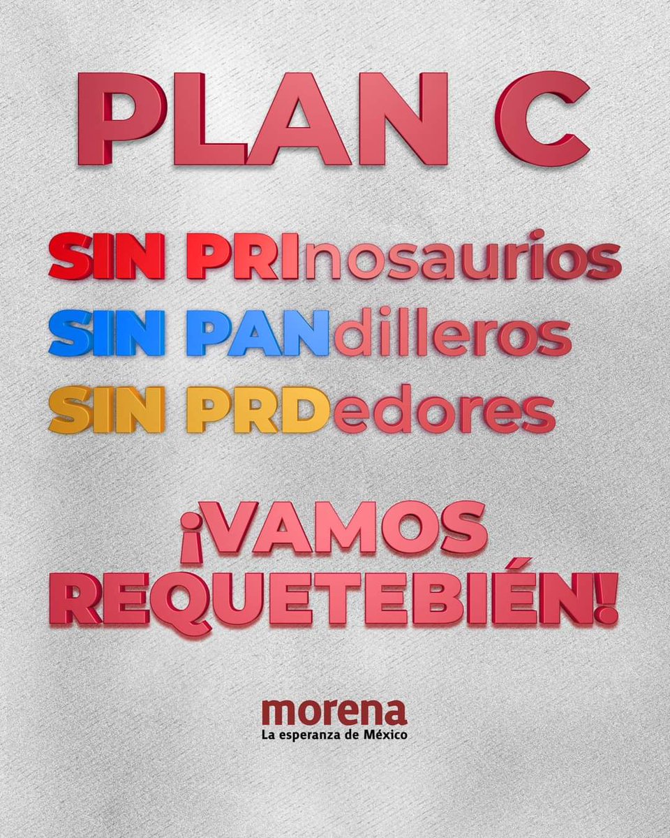 espejohernandez's tweet photo. #PlanC ¡Adiós a los #PRInosaurios y su #PANdilla de #PeRDedores! #Comparte
@lopezobrador_ @DiputadosMorena @PrensaDipMorena @mario_delgado @CitlaHM https://t.co/NL5MGErABk