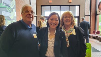 The Merrimack Valley Chamber was there at Mass. Secretary of Economic Development Yvonne Hao's (Center) Northeast Regional Economic Development Planning Session with Nancy Gardella (Right), Director North of Boston CVB and Chamber Board Director

#ChamberMember #SmallBusiness