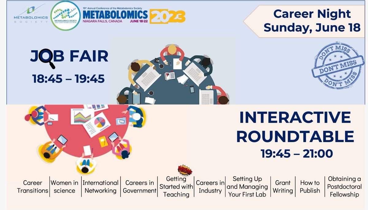 📢 Join us for Career Night at #MetSoc2023 in Niagara Falls on June 18! Explore job opportunities, network with employers, and join round table discussions on career development. Don't miss out on this exciting event!