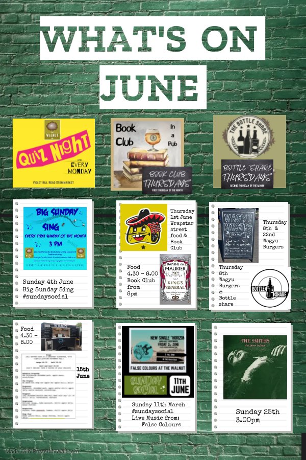 #tuesdayteaser here's a look at What's On this month. Burger & bottle share this Thursday with our #sundaysocial being the fabulous #falsecolours - have you downloaded their new song yet?
.
#stowmarket #pub #drinkgoodbeerdogoodthings