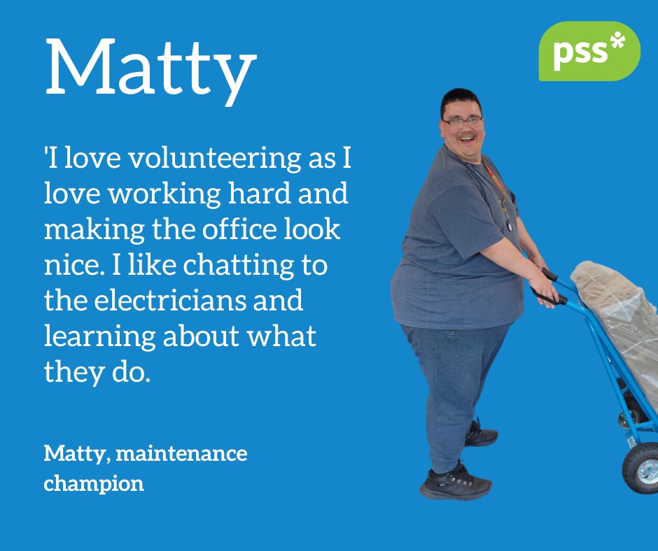 PSSpeople's tweet image. When it comes to #volunteering, you won’t meet a more perfect pair than Matty and Tony. When they’re not having an ace time in our #MakingDays service, they’re the recycling superstars of Eleanor Rathbone House. They work super hard and they’re always super friendly. Thank you!