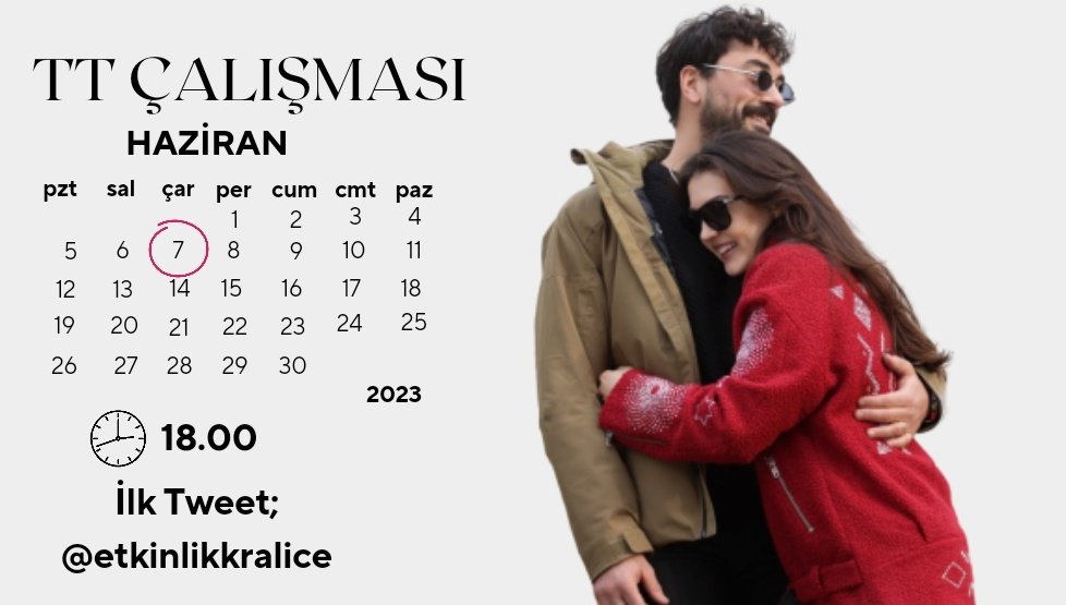 Herkese merhaba,
Yarın #GökhanAlkan ve #BurcuÖzberk için TT çalışması yapacağız. 18.00'de herkesi bekleriz. 💫

#Kraliçe