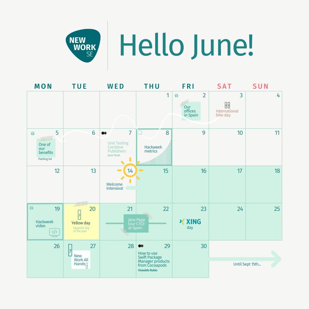 NewWork_es's tweet image. Hello June! ☀️

Exciting things are happening at our Valencia and Barcelona offices in this month 🔜

Stay tuned to our social networks and website for all the latest updates and job opportunities to join our amazing team! 🙌✨

#newwork_bcn #newwork_vlc
