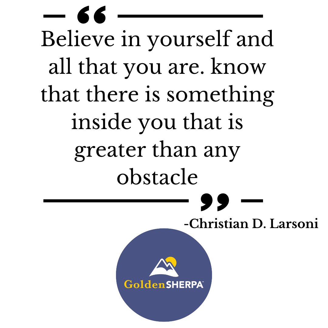 Believe in yourself and your journey ahead 🙌 . Let us help you find the senior living option that matches your needs. 
#JourneyAhead #SeniorLivingMadeEasy #GoldenSHERPA  #Seniorliving #Explore #QuoteOfTheDay