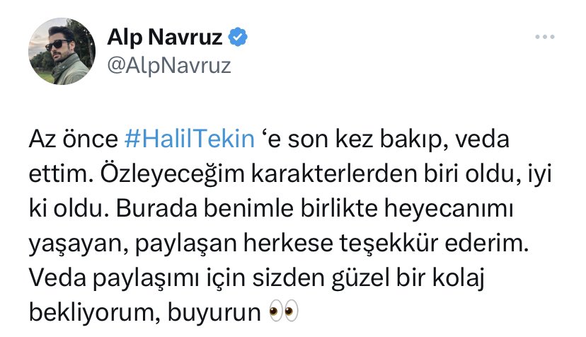 TvDunyasii's tweet photo. #AlpNavruz’dan Halil Tekin’e veda paylaşımı. #YürekÇıkmazı https://t.co/CcNnsaa506