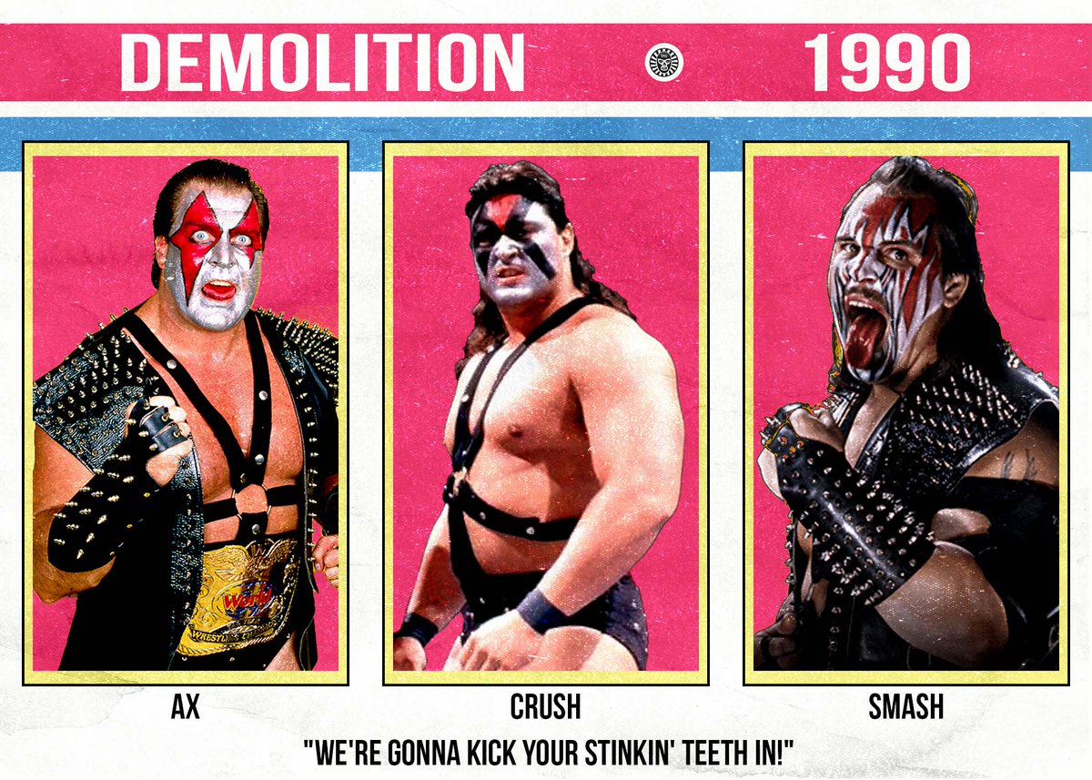 It's Trading Card Tuesday! Today's focus: Demolition! Full details on our insta page.

#TCT #TradingCardTuesday #WrestlingCards #TFTB #ThanksForTheBumps #Demolition #DemolitionAx #DemolitionSmash #DemolitionCrush #1976Topps #ToppsBaseball