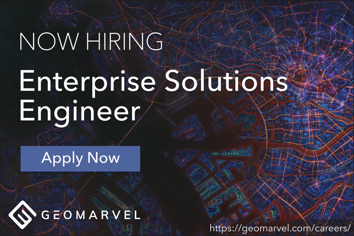 geomarvel's tweet image. Join our team today! We're seeking an #Enterprise #SolutionEngineer with a passion for #ArcGISEnterprise, IT, and #GIS solutions. If you're a critical thinker, problem-solver, and interested in #geospatial technology, this role is for you! #ApplyNow โ bit.ly/3OMh4d1