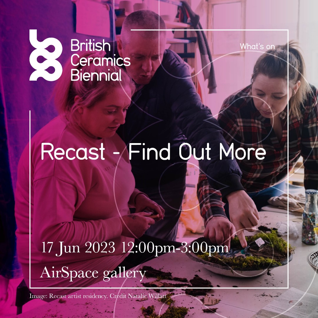 British Ceramics Biennial (@bcbfestival) on Twitter photo 🔔 Coming soon!
Recast - Find Out More
-See the Recast exhibition
-Meet project participants
-Talk with <a href="/StokeRecovery/">Stoke Recovery</a> & the BCB team about clay & its benefits to health & wellbeing
-Make a 'rune' out of clay
📆 17 Jun 2023, 12-3pm
📍@AirSpaceGallery
🔗 ow.ly/ltjz50OGMle 🔔 Coming soon!
Recast - Find Out More
-See the Recast exhibition
-Meet project participants
-Talk with <a href="/StokeRecovery/">Stoke Recovery</a> & the BCB team about clay & its benefits to health & wellbeing
-Make a 'rune' out of clay
📆 17 Jun 2023, 12-3pm
📍@AirSpaceGallery
🔗 ow.ly/ltjz50OGMle