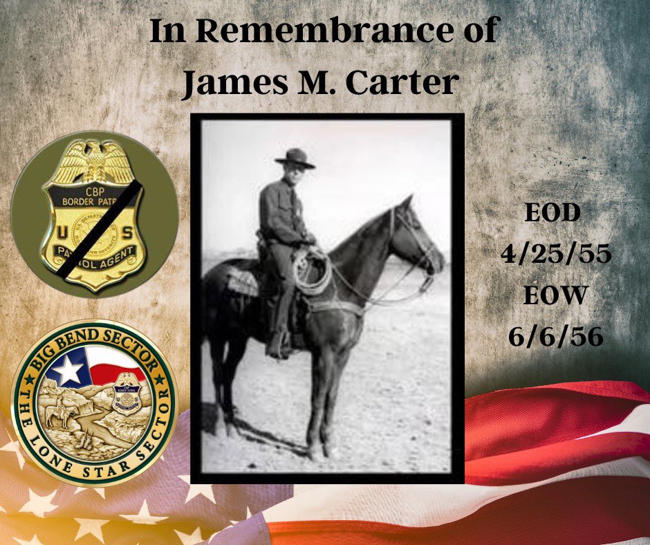 USBPChiefBBT's tweet photo. Today we remember the life of Patrol Inspector James M. Carter who tragically lost his life in a plane accident searching for a group who had crossed illegally into the United States. https://t.co/kgOokZXIzr