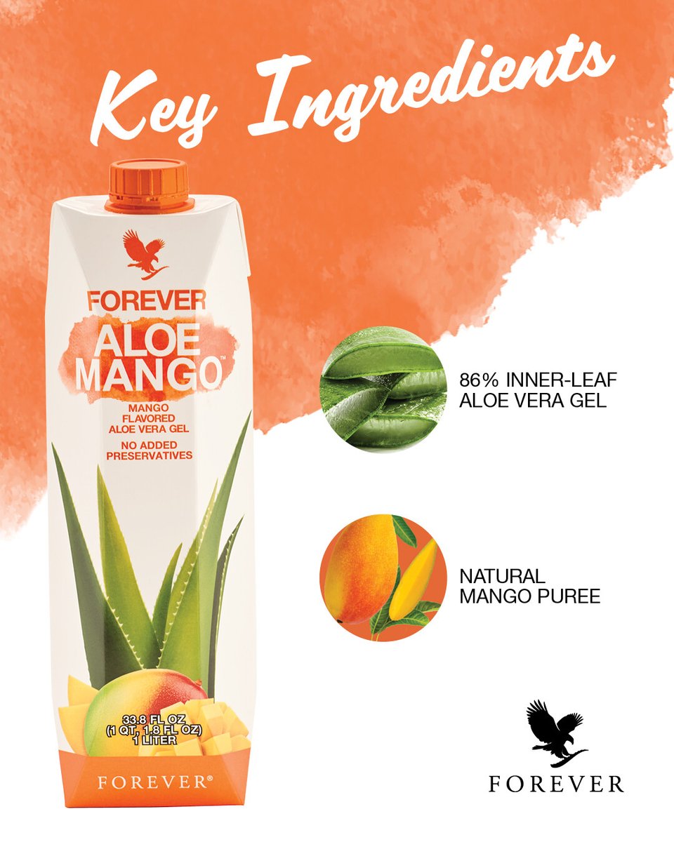 Two crucial ingredients blend to make an incredibly refreshing Aloe Gel Drink:
🌱 86% Inner-leaf Aloe Vera Gel
🥭 And Natural Mango Puree
foreverliving.com/retail/entry/S… 736&distribID=440500095003
#JuiceDrink #ForeverMango #Drink #Aloe