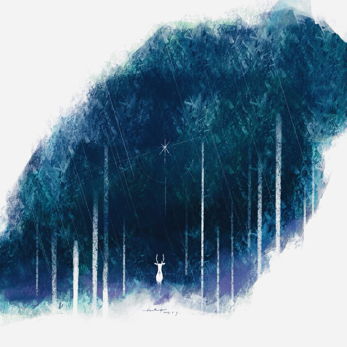 nature forest solo tanabata scenery 1girl night  illustration images